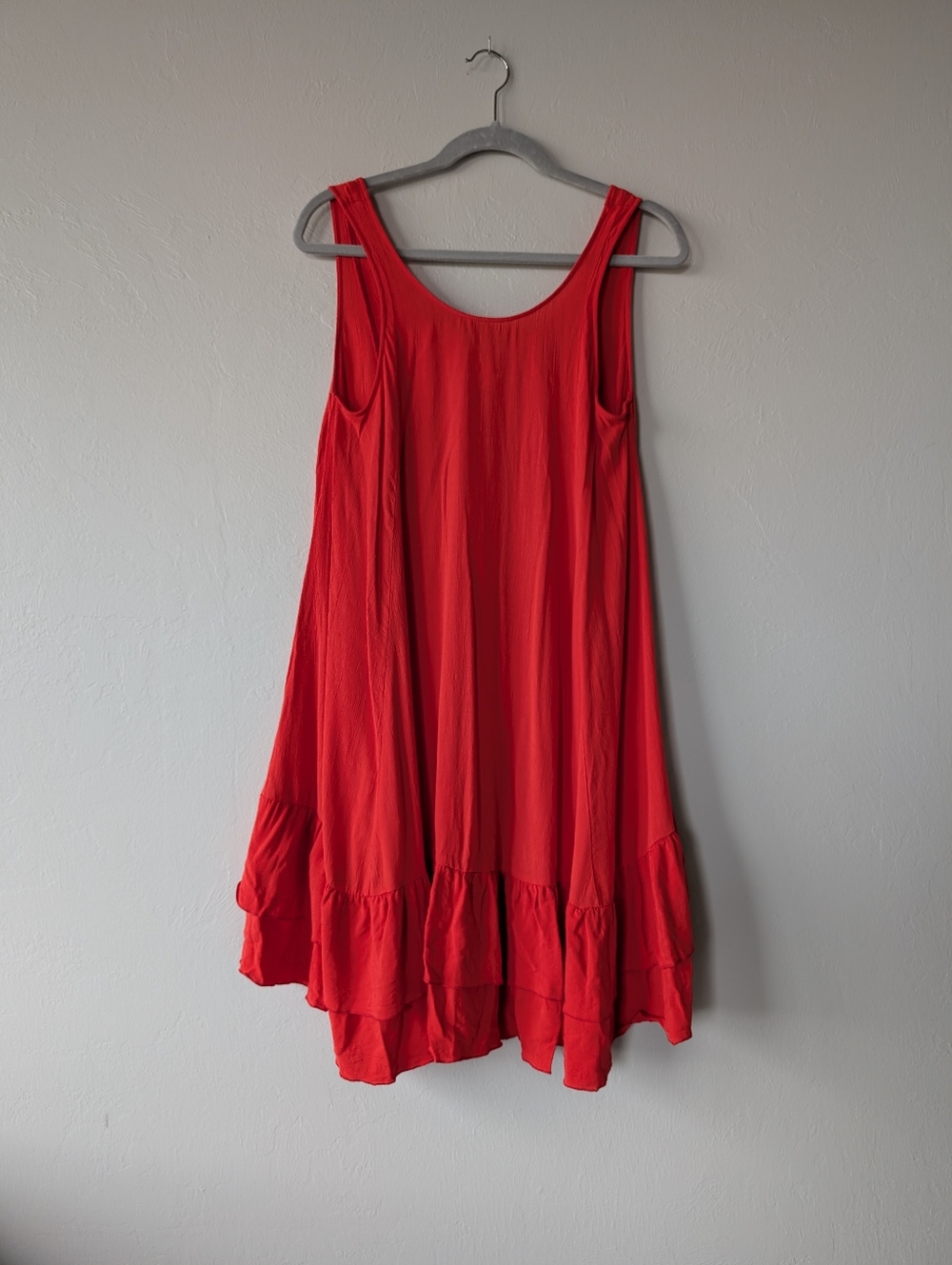 H&M Mama Bright Red Orange Sleeveless Swing Dress Layered Rayon A-Line Size XS